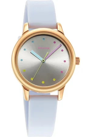 Sonata Splash 3.0 Women Brass Embellished Dial & Straps Analogue Watch 8178WP03
