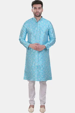 Avaeta Floral Printed Mandarin Collar Straight Kurta With Pyjamas
