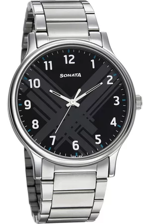 Sonata Men Dial & Stainless Steel Bracelet Style Straps Analogue Watch NR77105SM02W