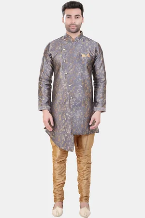 Avaeta Mandarin Collar Floral Printed Sherwani with Churidar