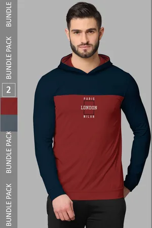 bullmer Pack Of 2 Typography Printed Long Sleeves T-shirt