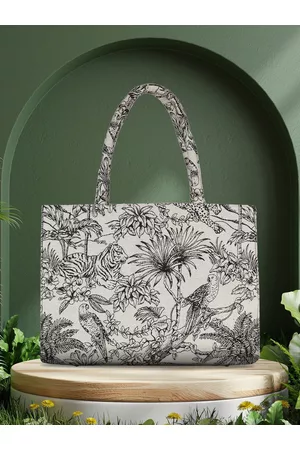 MINI WESST Floral Printed Structured Tote Bag