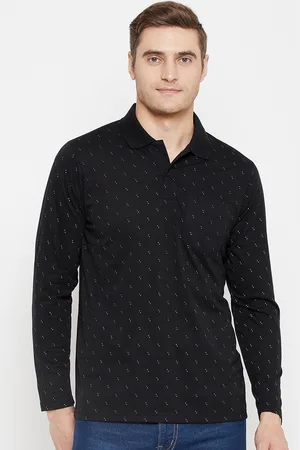 Camey Micro Ditsy Printed Polo Collar Cotton T-shirt