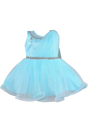 Wish Karo Infant Girls Sleeveless Embellished Fit & Flare Net Dress