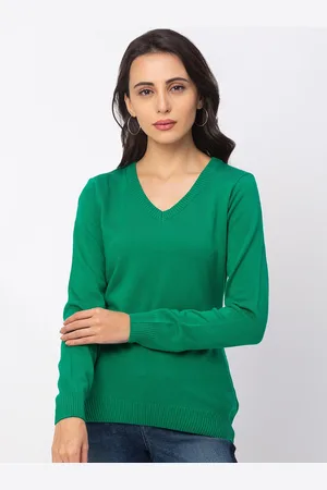Globus Women Green Solid Pullover