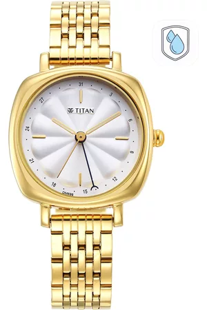 Titan Women Brass Dial & Stainless Steel Bracelet Style Straps Analogue Watch 2689YM01