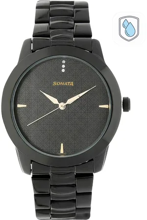 Sonata Men Black Analogue Watch NK7924NM01