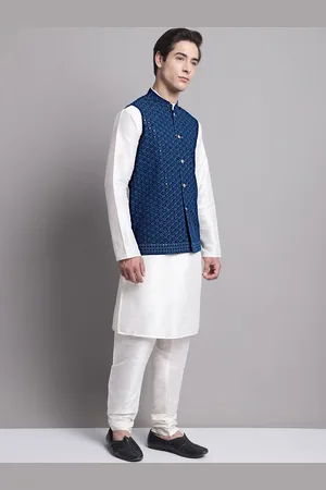 Jompers Regular Kurta & Churidar with Sequinned Nehru Jacket