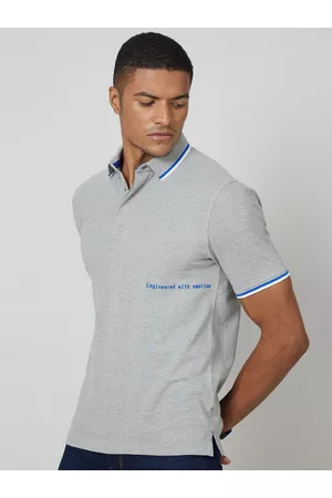 FORCE IX Men Polo Collar Solid Casual T-shirt
