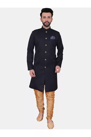 Avaeta Mandarin Collar Sherwani with Churidar
