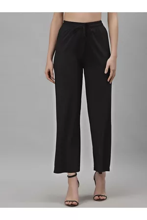 NEUDIS Women Relaxed Straight Fit Mid-Rise Parallel Trousers