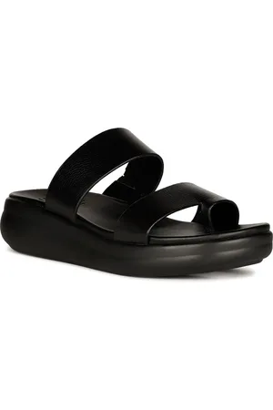 Naturalizer Genn-Drift2 Open Toe Leather Flatform Heels