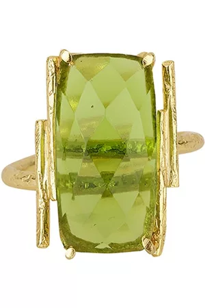 Berserk Gold-Plated Stone-Studded Adjustable Finger Ring