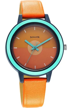 Sonata Women Dial & Leather Straps Analogue Watch 87036PL15W