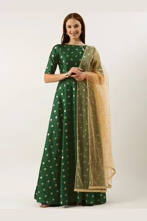 Ethnovog Ethnic Motifs Printed Anarkali Kurta & Trousers With Dupatta