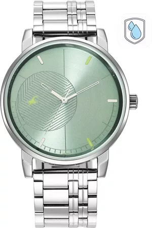 Fastrack Men Silver-Toned Brass Dial & Silver Toned Bracelet Style Straps Analogue Watch