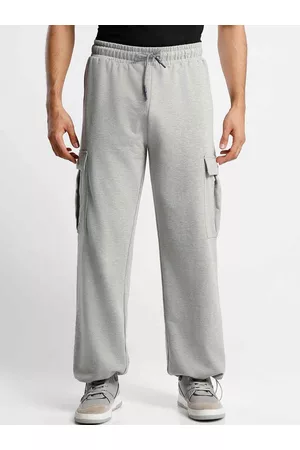 NOBERO Men Onyx Oversized Relaxed Fit Soft Functional Mid-Rise Joggers