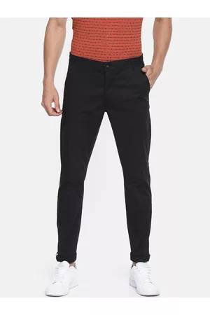 Buy BEING HUMAN Solid Cotton Regular Fit Mens Casual Trousers  Shoppers  Stop