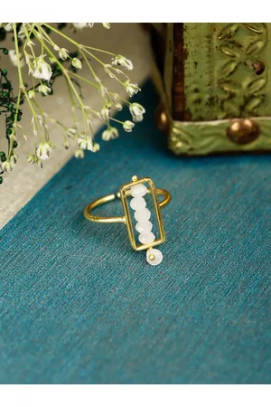 Berserk Gold-Plated Moonstone Studded Finger Ring