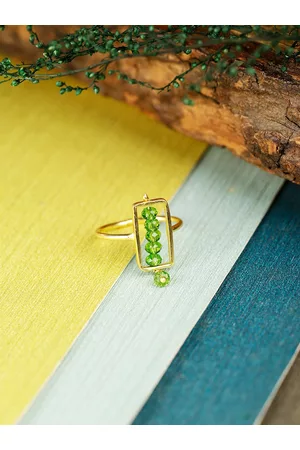 Berserk Gold Plated & Stone Studded Adjustable Finger Ring