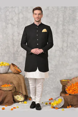 Hangup Mandarin Collar Long Sleeves Sherwani Set