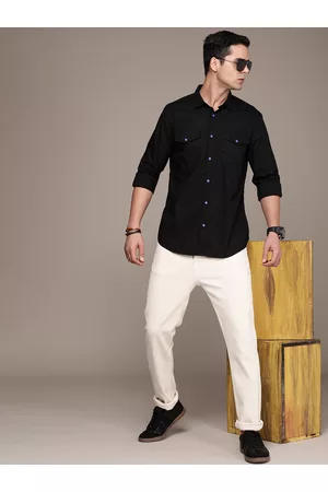 FORCE IX Men Pure Cotton Slim Fit Casual Shirt