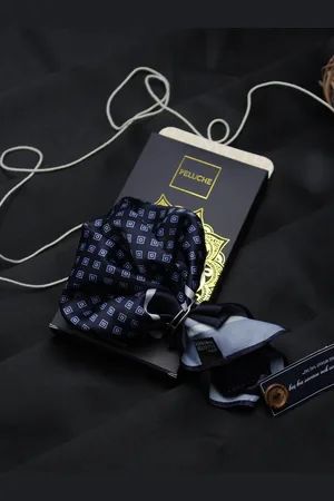PELUCHE Men Blue & White Printed Pocket Square