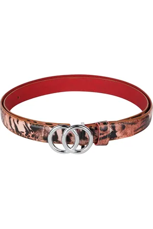 Mast & Harbour Women Brown & Black Animal Printed Slim Belt