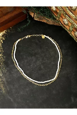 Berserk Gold-Plated & Pearls Layered Necklace
