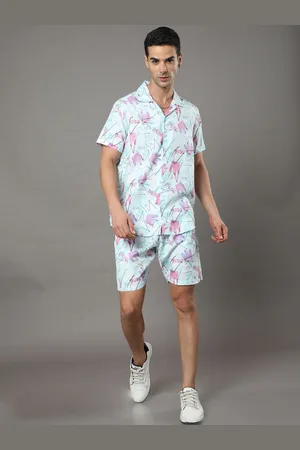 Bushirt Abstract Printed Shirt With Shorts Co-Ords Set
