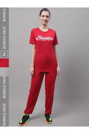 VIMAL JONNEY Pack Of 2 Skin-Friendly Typography Printed Sports Tracksuits