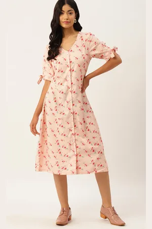 DressBerry Floral Print Crepe A-Line Dress