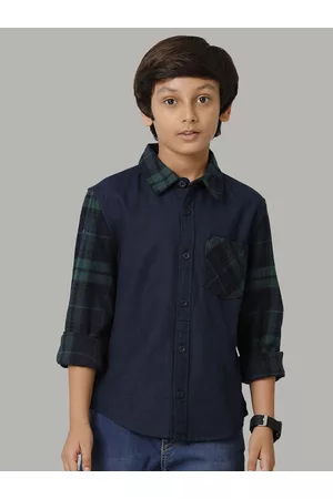 UNDER FOURTEEN ONLY Boys Checked Cotton Shirt