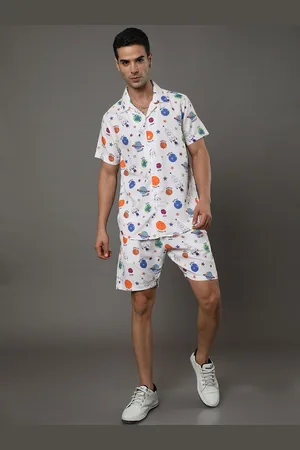 Bushirt Conversational Printed Shirt With Shorts Co-Ords Set