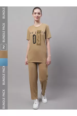 VIMAL JONNEY Pack Of 2 Skin-Friendly Typography Printed Sports Tracksuits
