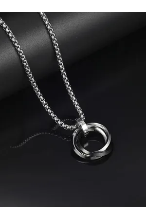Salty Multi Ring Stainless Steel Rocky Neck Chainfor Men