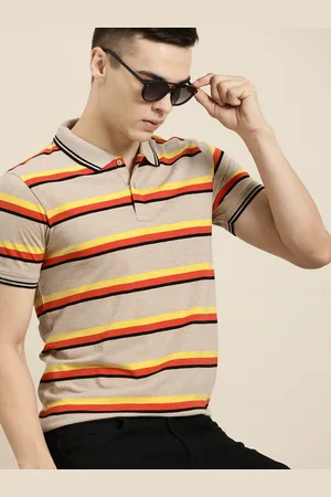 Moda Rapido Striped Polo Collar T-shirt