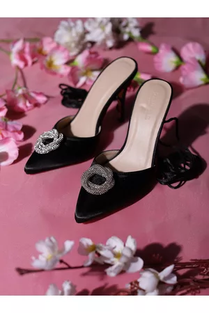 Truffle Collection Embellished Block Gladiators Heels