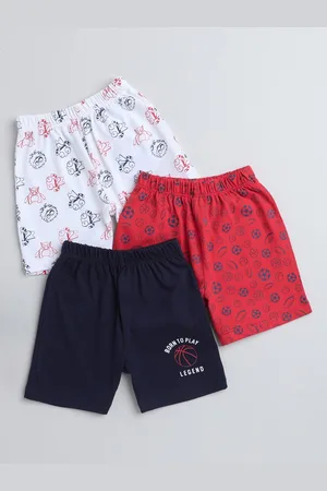 BUMZEE Boys Pack Of 3 Conversational Printed Mid-Rise Cotton Shorts