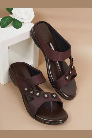 STYLE SHOES Embellished Open Toe Flats