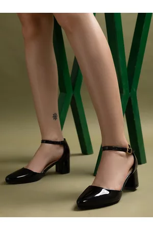 SHEZONE Pointed Toe Block Pumps With Ankle Loop