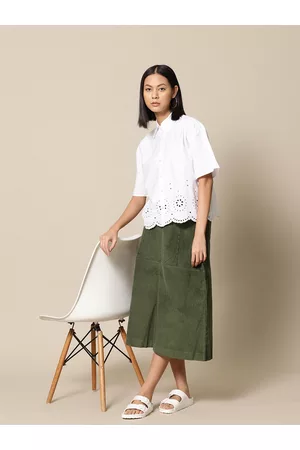 Corduroy skirt outlet india