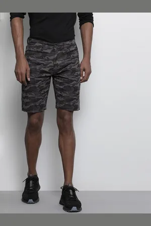 The Indian Garage Co Men Grey Printed Slim Fit Chino Shorts