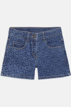 TALES & STORIES Girls Floral Printed Denim Shorts