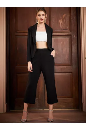 ATHENA Black Scalloped Blazer With Trousers