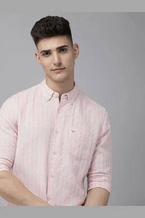 The Bear House Men Beige Slim Fit Opaque Striped Casual Shirt