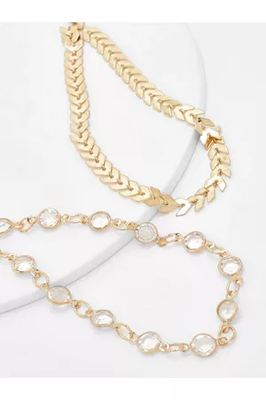 Boohoo Set of 2 Diamante Anklets