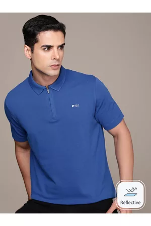 FORCE IX Men Pure Cotton Polo Collar Casual T-shirt