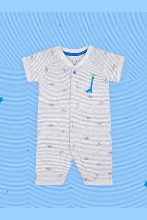 Mothercare Infant Boys Grey Printed Rompers
