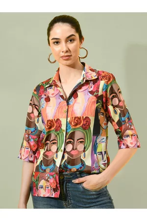 CHARMGAL Classic Boxy Printed Casual Shirt